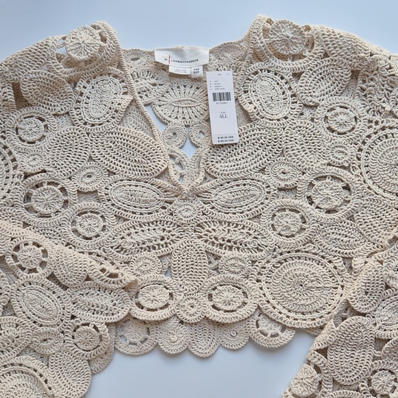 Anthropologie Patterned Crochet Shrug Top - Picture 3 of 15